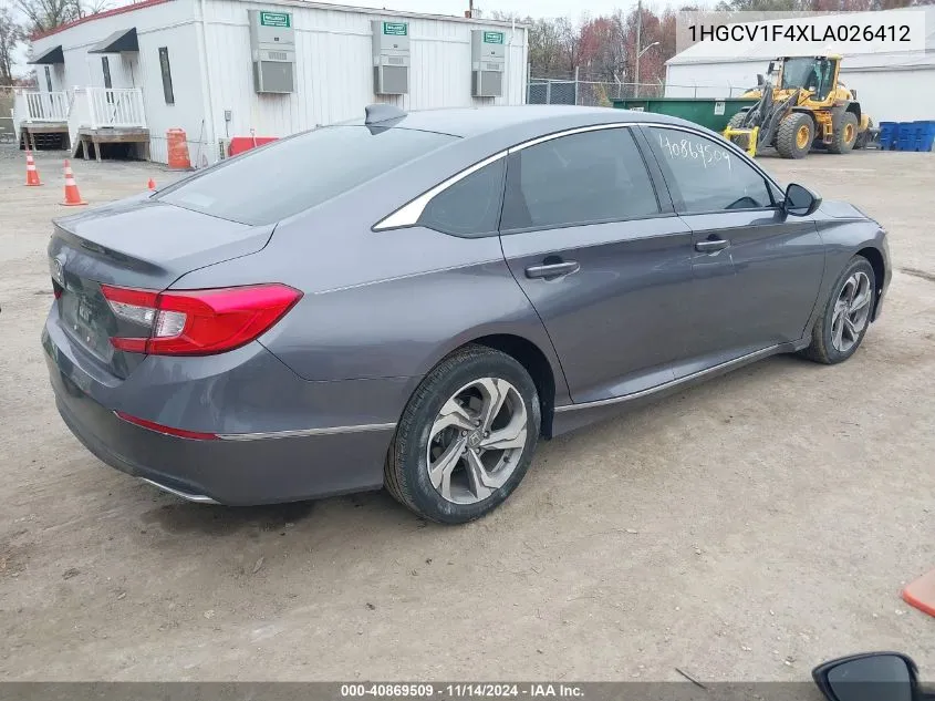 2020 Honda Accord Ex VIN: 1HGCV1F4XLA026412 Lot: 40869509