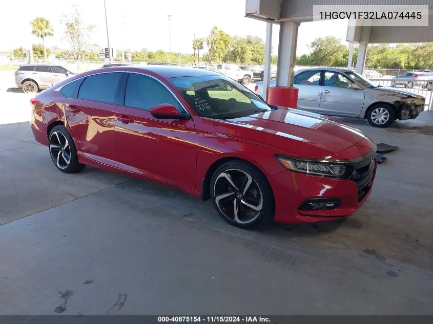 2020 Honda Accord Sport VIN: 1HGCV1F32LA074445 Lot: 40875154