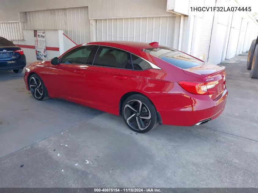 2020 Honda Accord Sport VIN: 1HGCV1F32LA074445 Lot: 40875154