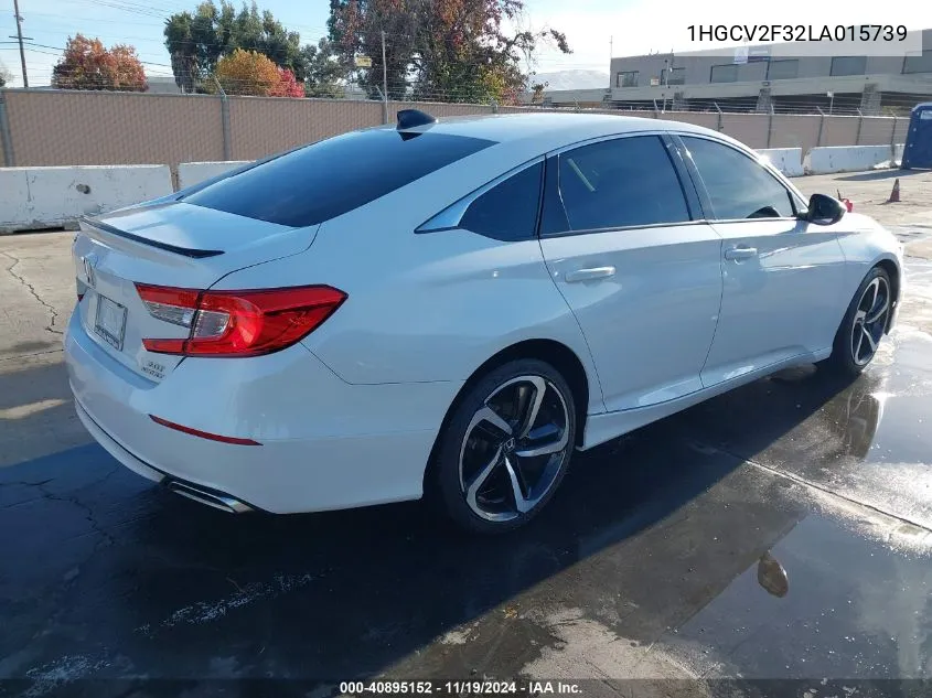 2020 Honda Accord Sport 2.0T VIN: 1HGCV2F32LA015739 Lot: 40895152