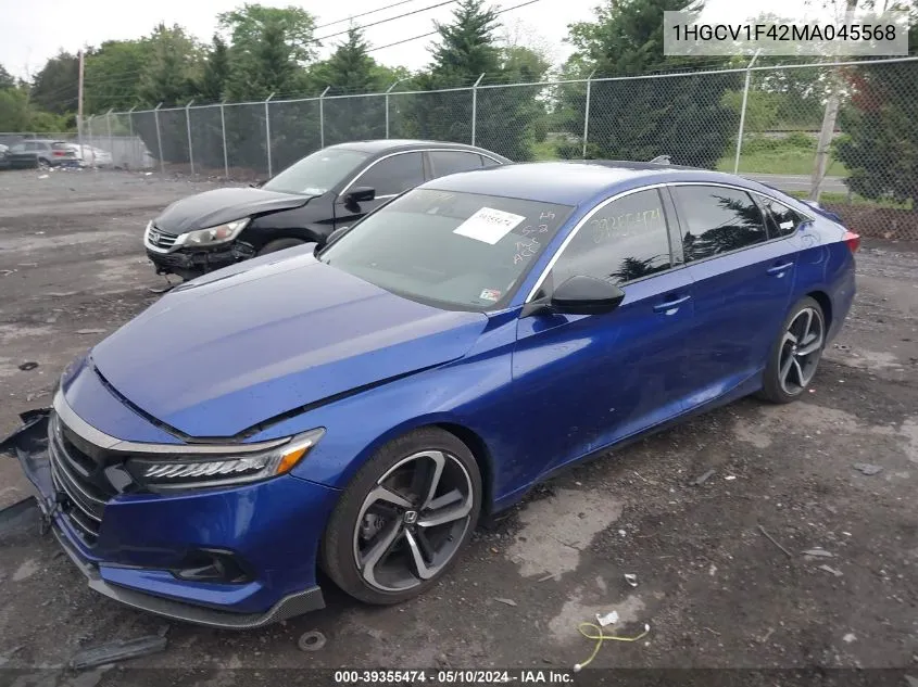 2021 Honda Accord Sport Special Edition VIN: 1HGCV1F42MA045568 Lot: 39355474