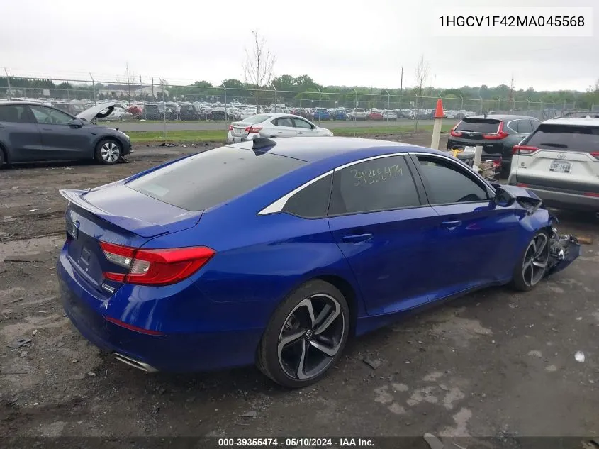 2021 Honda Accord Sport Special Edition VIN: 1HGCV1F42MA045568 Lot: 39355474