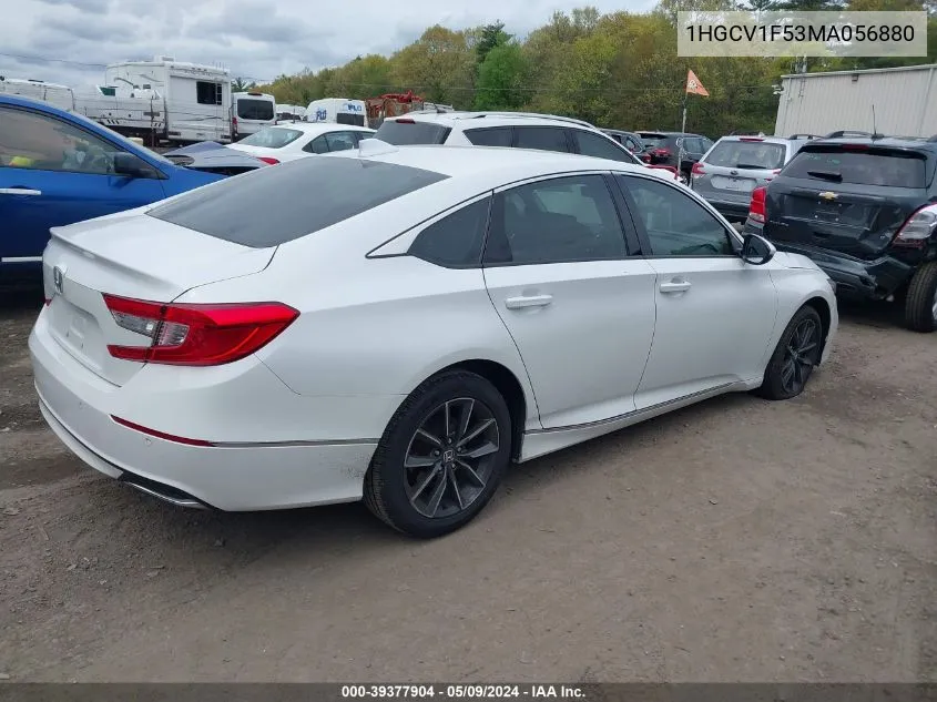 2021 Honda Accord Ex-L VIN: 1HGCV1F53MA056880 Lot: 39377904