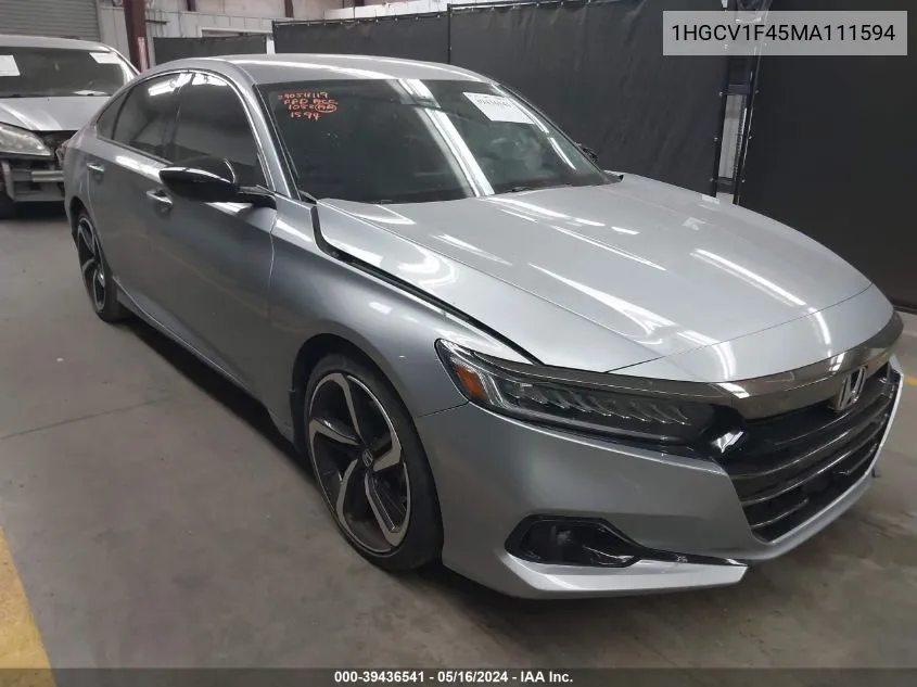 1HGCV1F45MA111594 2021 Honda Accord Sport Special Edition