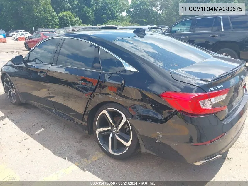 1HGCV1F34MA089675 2021 Honda Accord Sport