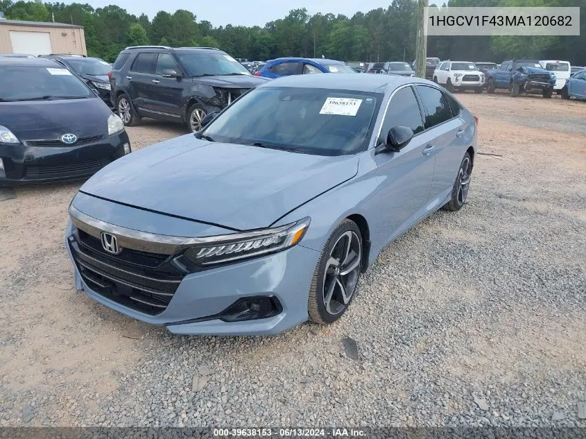 2021 Honda Accord Sport Special Edition VIN: 1HGCV1F43MA120682 Lot: 39638153