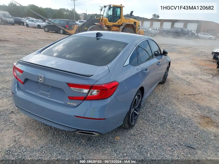 2021 Honda Accord Sport Special Edition VIN: 1HGCV1F43MA120682 Lot: 39638153