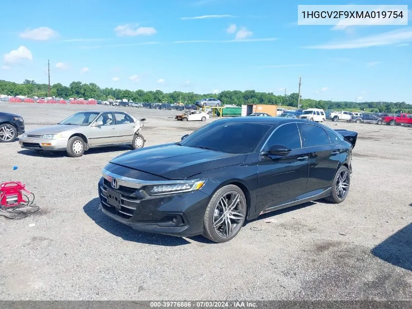 2021 Honda Accord Touring VIN: 1HGCV2F9XMA019754 Lot: 39776886