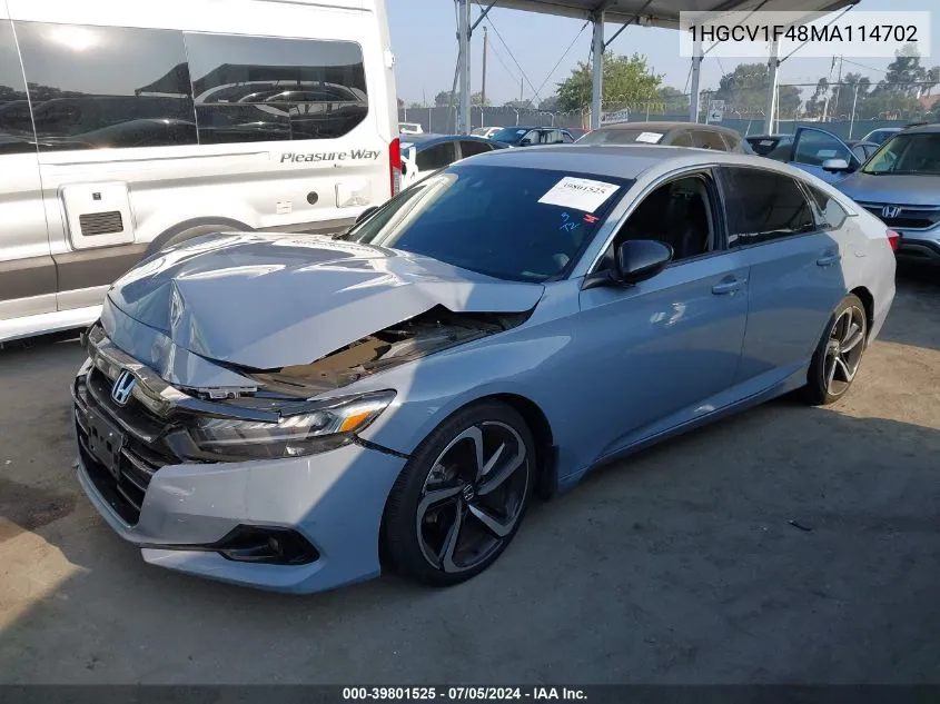 1HGCV1F48MA114702 2021 Honda Accord Sport Special Edition