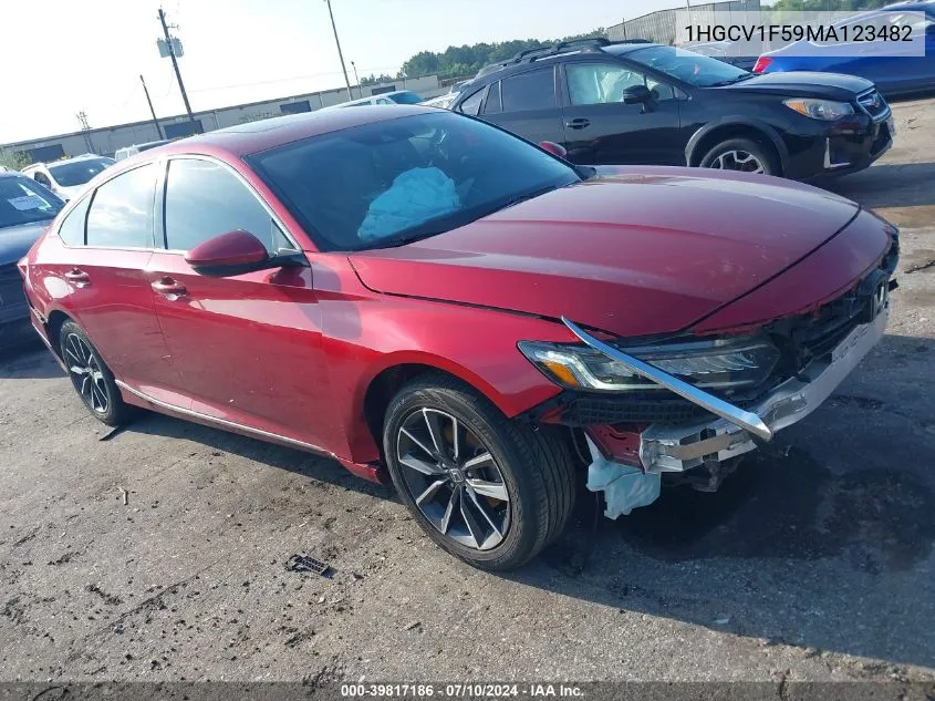 2021 Honda Accord Ex-L VIN: 1HGCV1F59MA123482 Lot: 39817186