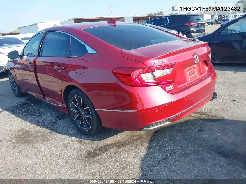 2021 Honda Accord Ex-L VIN: 1HGCV1F59MA123482 Lot: 39817186