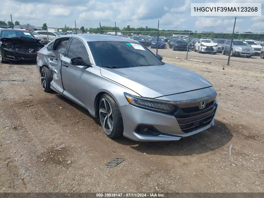 1HGCV1F39MA123268 2021 Honda Accord Sport