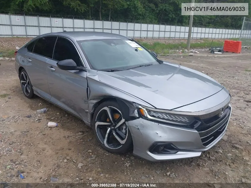 2021 Honda Accord Sport Special Edition VIN: 1HGCV1F46MA069033 Lot: 39852388