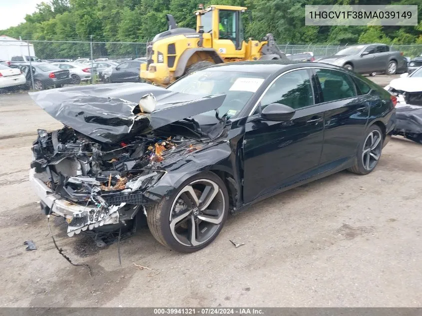 1HGCV1F38MA039149 2021 Honda Accord Sport