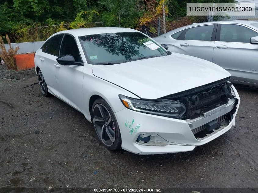 2021 Honda Accord Sport Special Edition VIN: 1HGCV1F45MA054300 Lot: 39941700