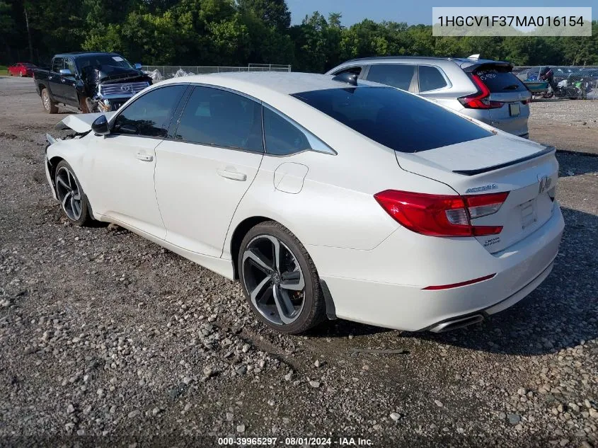 1HGCV1F37MA016154 2021 Honda Accord Sport