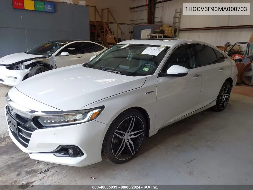 2021 Honda Accord Hybrid Touring VIN: 1HGCV3F90MA000703 Lot: 40035939