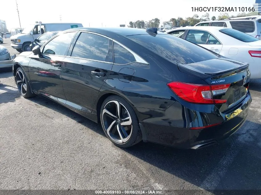 1HGCV1F32MA110166 2021 Honda Accord Sport