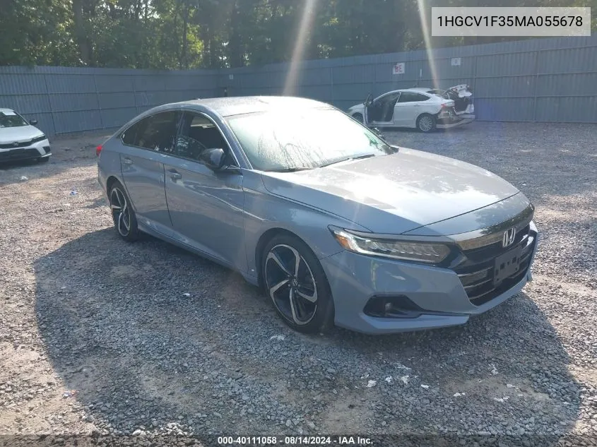 2021 Honda Accord Sport VIN: 1HGCV1F35MA055678 Lot: 40111058