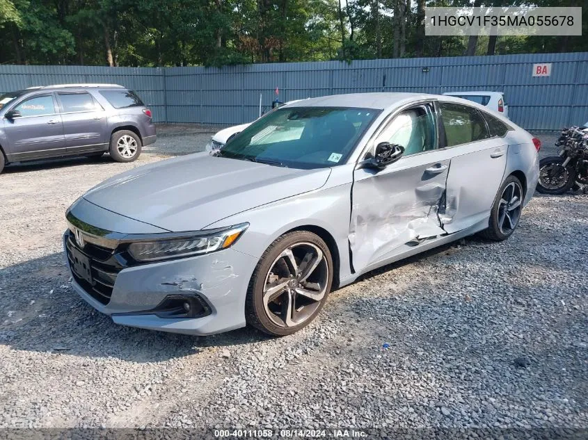 2021 Honda Accord Sport VIN: 1HGCV1F35MA055678 Lot: 40111058