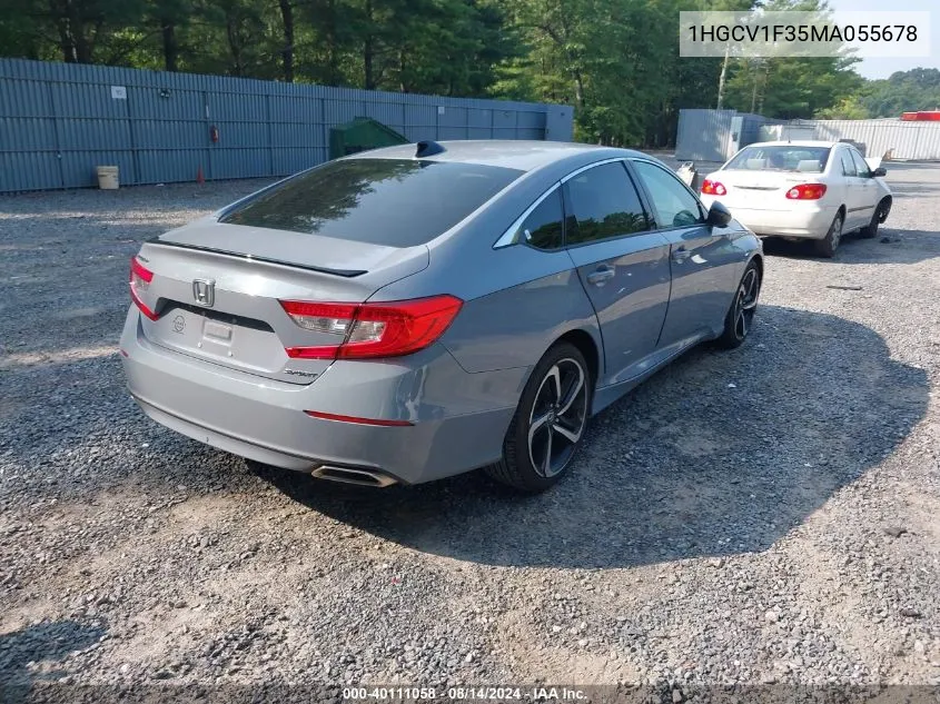 2021 Honda Accord Sport VIN: 1HGCV1F35MA055678 Lot: 40111058