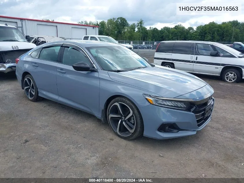 2021 Honda Accord Sport 2.0T VIN: 1HGCV2F35MA016563 Lot: 40118400