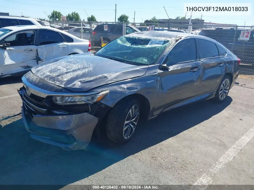 1HGCV3F12MA018033 2021 Honda Accord Hybrid