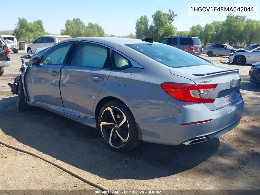 2021 Honda Accord Sport Special Edition VIN: 1HGCV1F48MA042044 Lot: 40137345