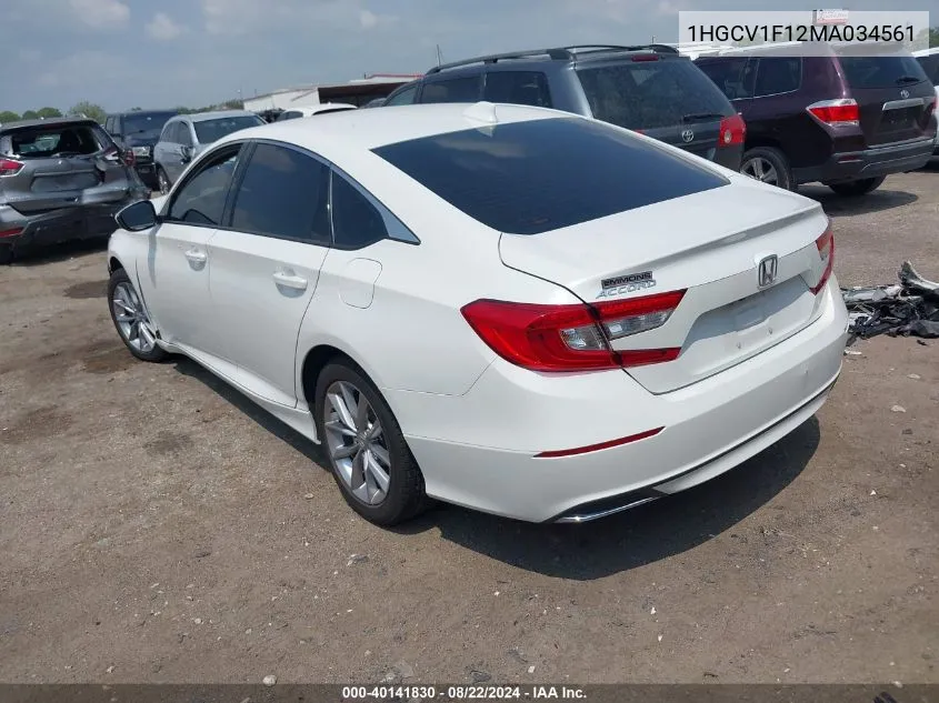 1HGCV1F12MA034561 2021 Honda Accord Lx