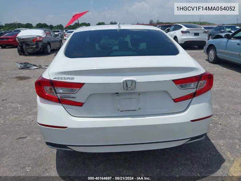 2021 Honda Accord Lx VIN: 1HGCV1F14MA054052 Lot: 40164697