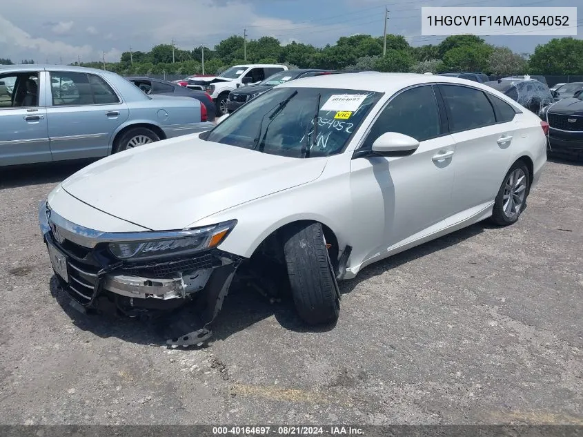 2021 Honda Accord Lx VIN: 1HGCV1F14MA054052 Lot: 40164697