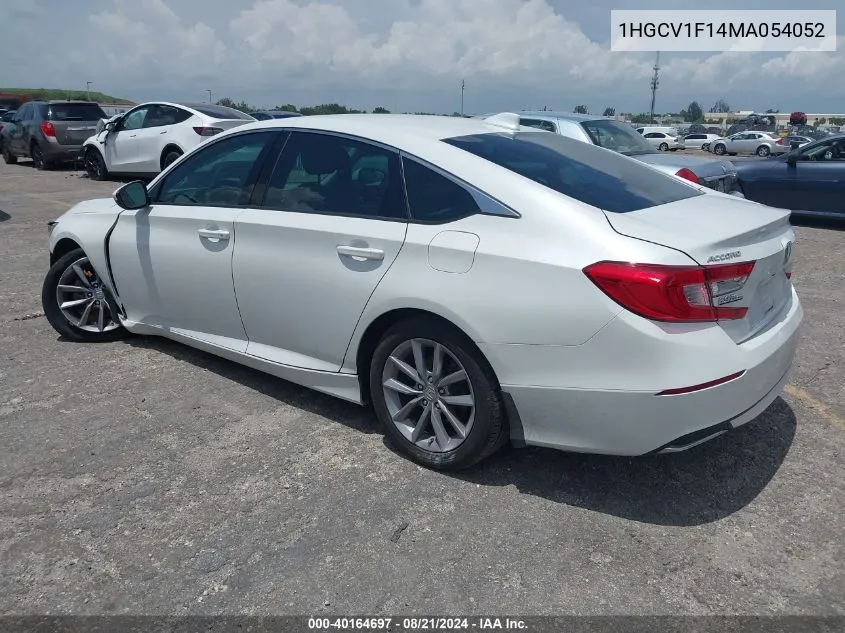 2021 Honda Accord Lx VIN: 1HGCV1F14MA054052 Lot: 40164697