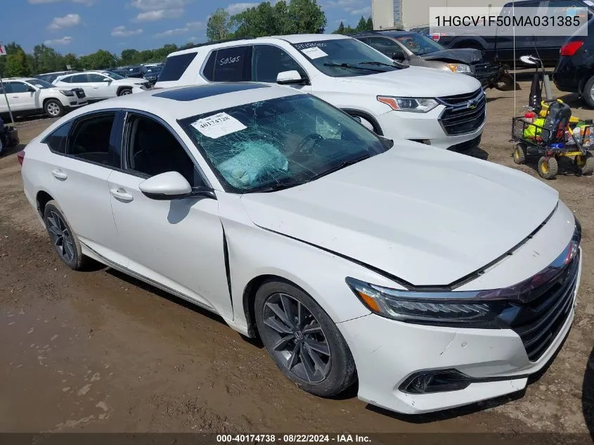 2021 Honda Accord Ex-L VIN: 1HGCV1F50MA031385 Lot: 40174738