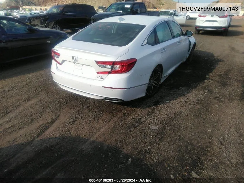 2021 Honda Accord Touring VIN: 1HGCV2F99MA007143 Lot: 40186283