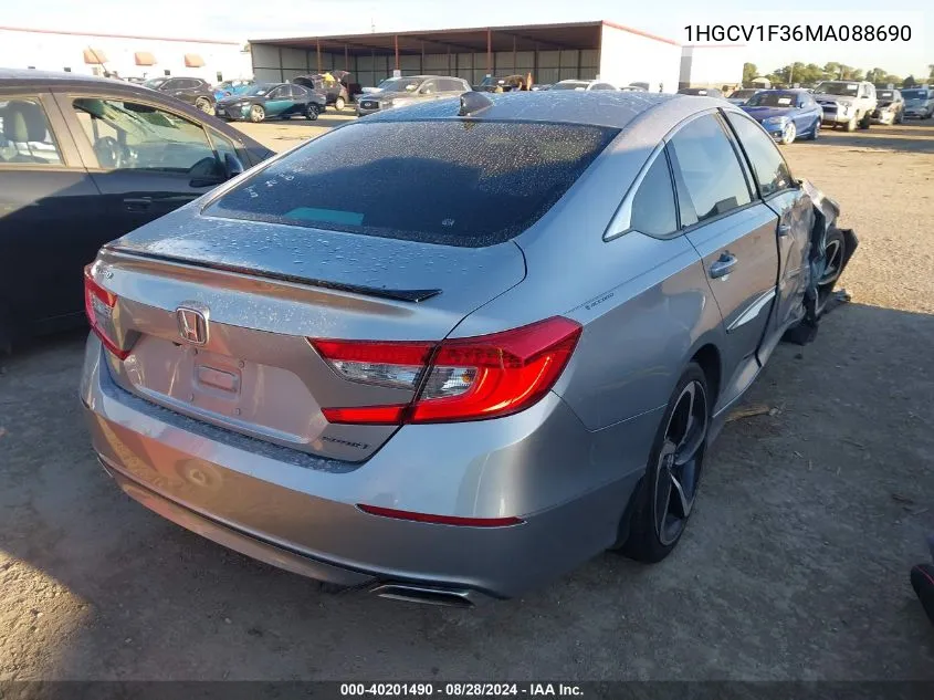 1HGCV1F36MA088690 2021 Honda Accord Sport