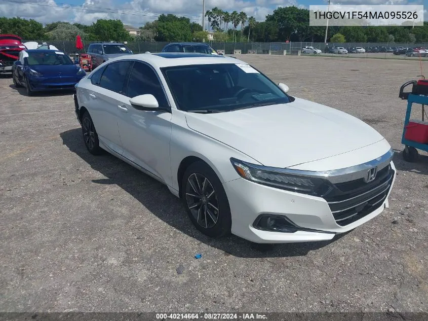 2021 Honda Accord Ex-L VIN: 1HGCV1F54MA095526 Lot: 40214664