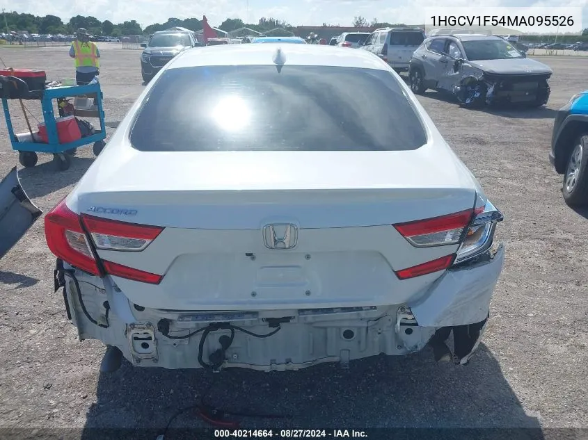 2021 Honda Accord Ex-L VIN: 1HGCV1F54MA095526 Lot: 40214664