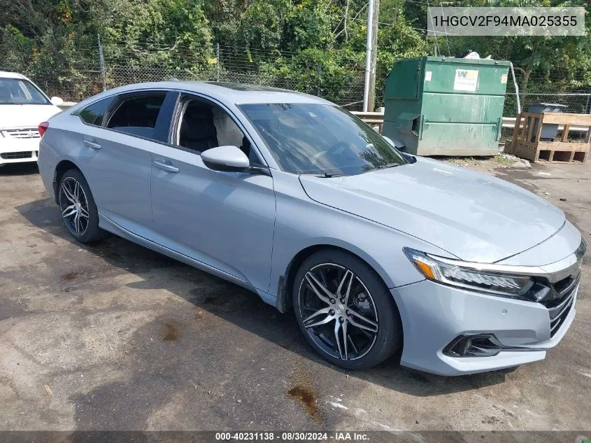 2021 Honda Accord Touring VIN: 1HGCV2F94MA025355 Lot: 40231138