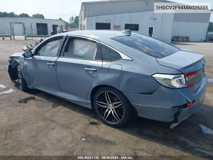 1HGCV2F94MA025355 2021 Honda Accord Touring