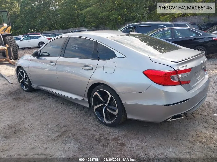 2021 Honda Accord Sport Special Edition VIN: 1HGCV1F42MA055145 Lot: 40237884