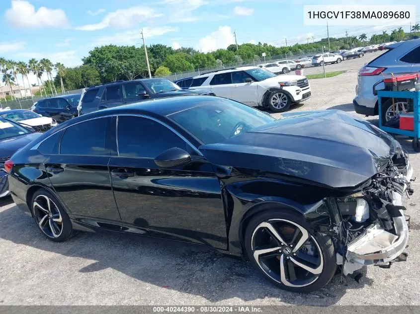 2021 Honda Accord Sport VIN: 1HGCV1F38MA089680 Lot: 40244390