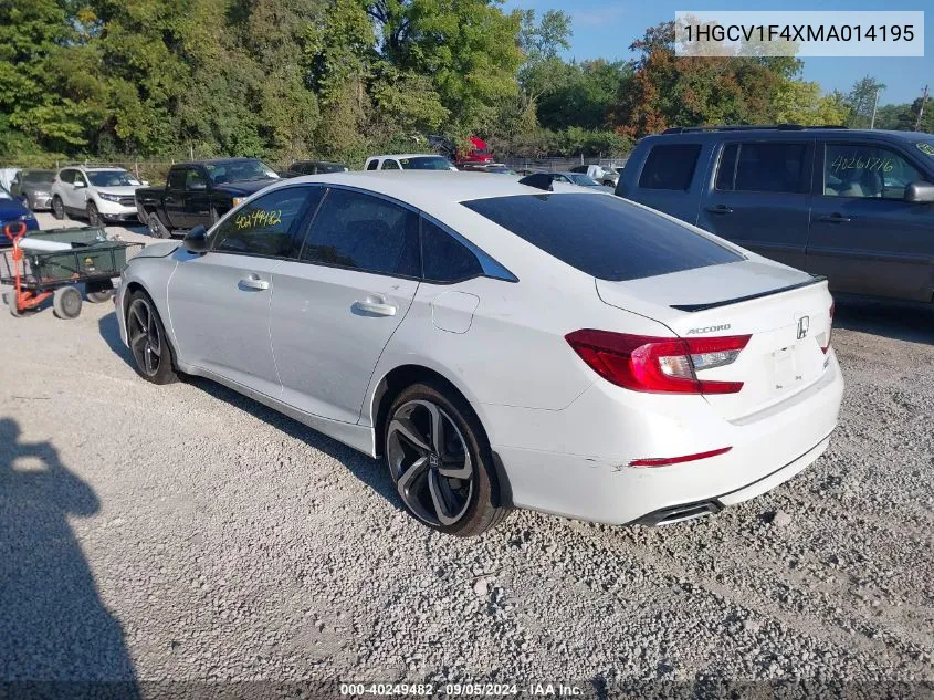 2021 Honda Accord Sport Special Edition VIN: 1HGCV1F4XMA014195 Lot: 40249482