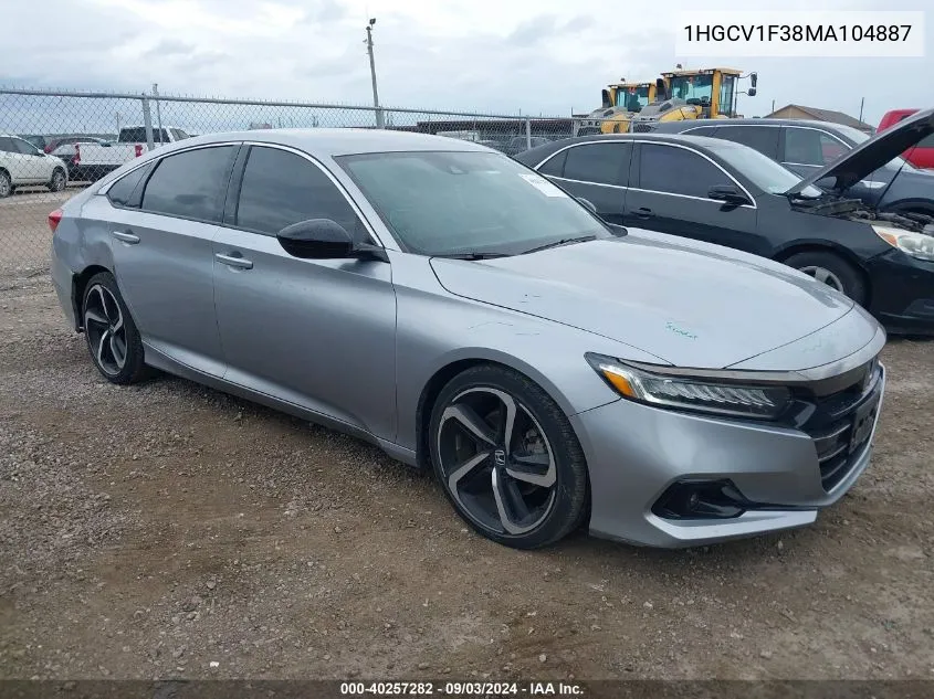 2021 Honda Accord Sport VIN: 1HGCV1F38MA104887 Lot: 40257282