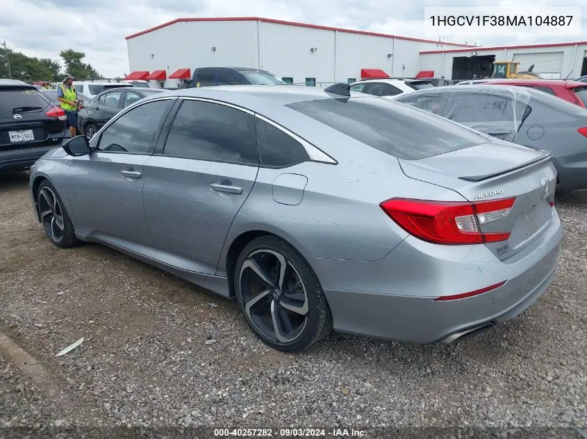 1HGCV1F38MA104887 2021 Honda Accord Sport