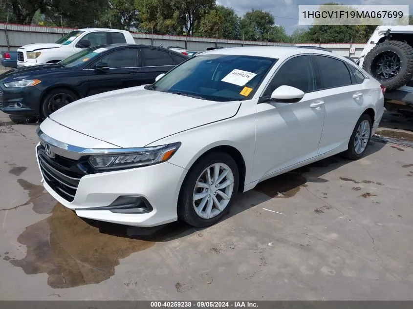 2021 Honda Accord Lx VIN: 1HGCV1F19MA067699 Lot: 40259238