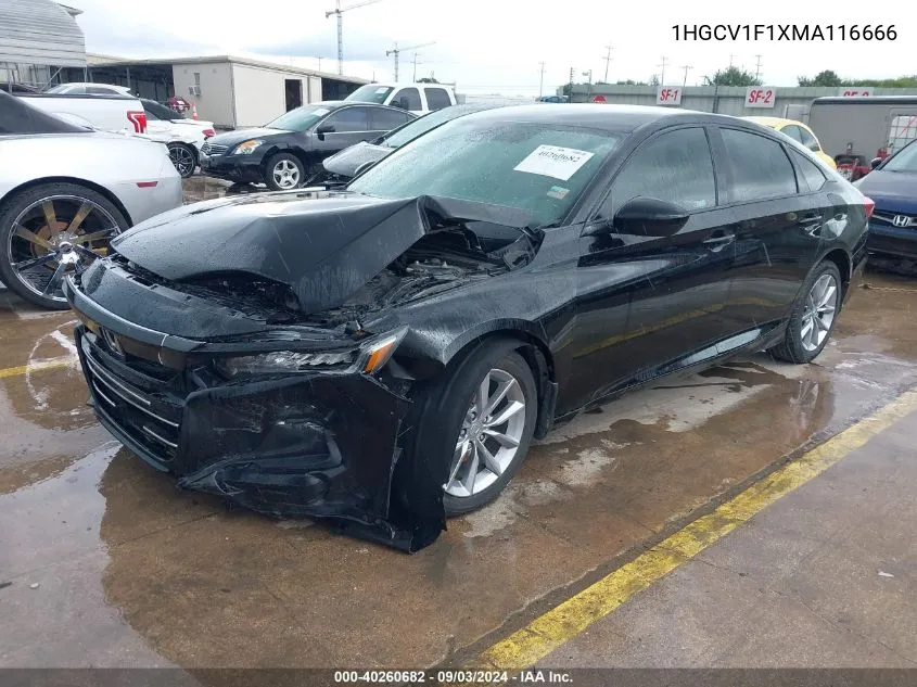 1HGCV1F1XMA116666 2021 Honda Accord Lx