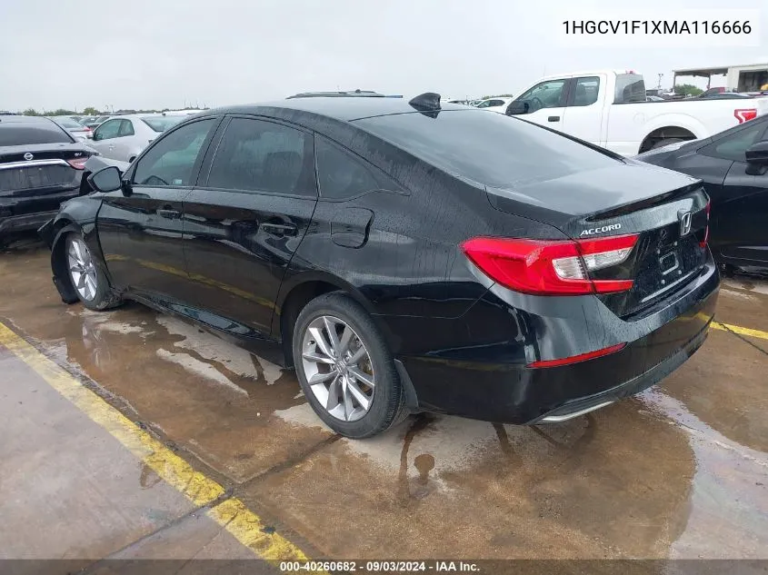 1HGCV1F1XMA116666 2021 Honda Accord Lx