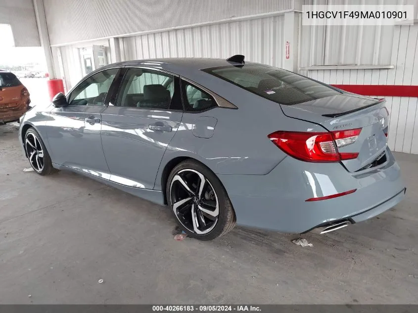 2021 Honda Accord Sport Se VIN: 1HGCV1F49MA010901 Lot: 40266183