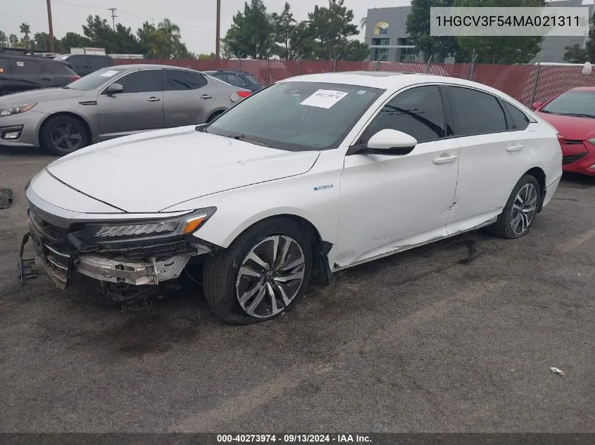 2021 Honda Accord Hybrid Ex-L VIN: 1HGCV3F54MA021311 Lot: 40273974