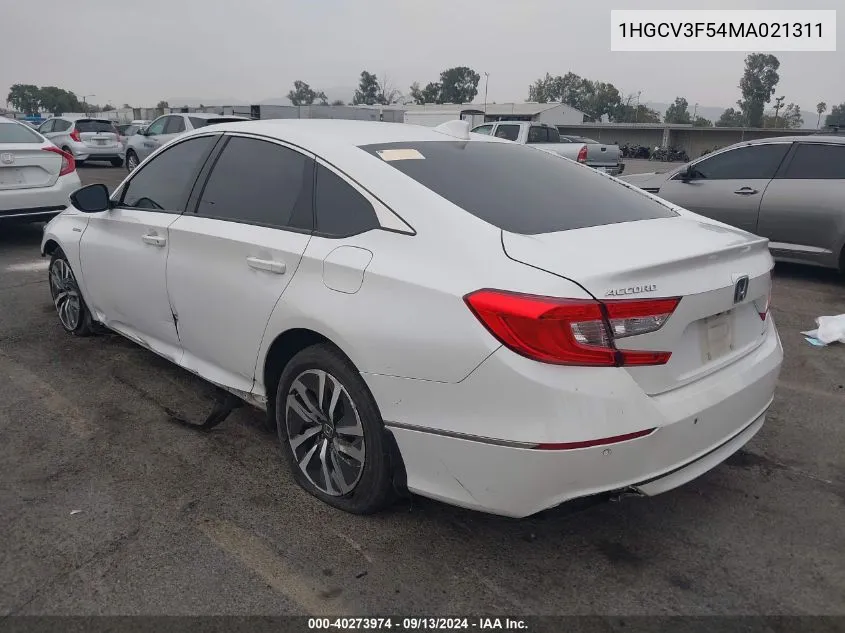 2021 Honda Accord Hybrid Ex-L VIN: 1HGCV3F54MA021311 Lot: 40273974